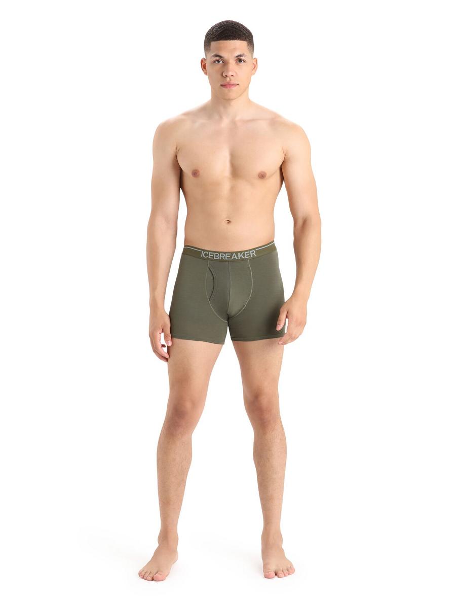 Icebreaker Merino Anatomica Boxers With Fly Férfi Fehérnemű Olivazöld | HU 1305AHKP